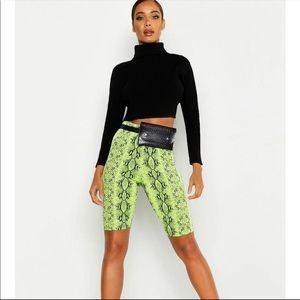 green Boohoo shorts